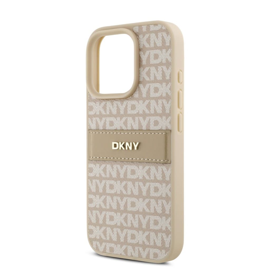 Zadní kryt DKNY PU Leather Repeat Pattern Tonal Stripe pro iPhone 16 Pro Max Pink - náhled 4