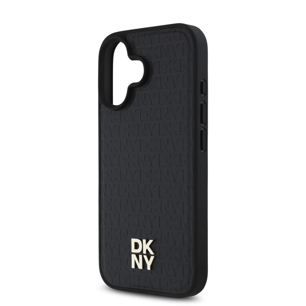 Zadní kryt DKNY PU Leather Repeat Pattern Stack Logo MagSafe pro iPhone 16 Plus Black - náhled 4