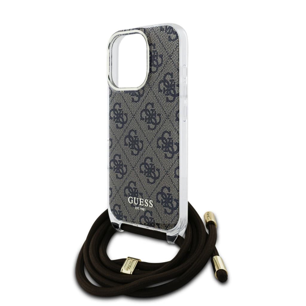 Zadní kryt Guess IML 4G Printed Crossbody Popruh pro iPhone 16 Pro Brown - náhled 4