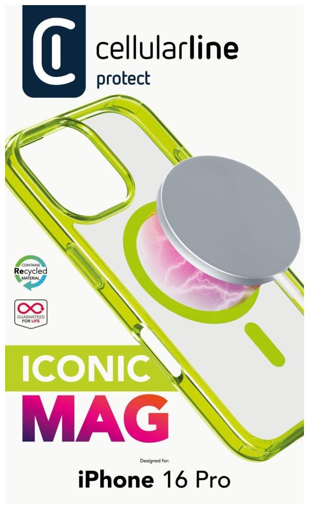 Zadní kryt Cellularline Iconic Mag s podporou Magsafe pro Apple iPhone 16 Pro, čirý / modrý - náhled 4