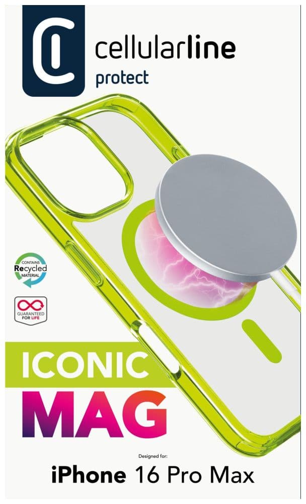 Zadní kryt Cellularline Iconic Mag s podporou Magsafe pro Apple iPhone 16 Pro Max, čirý / modrý - náhled 4
