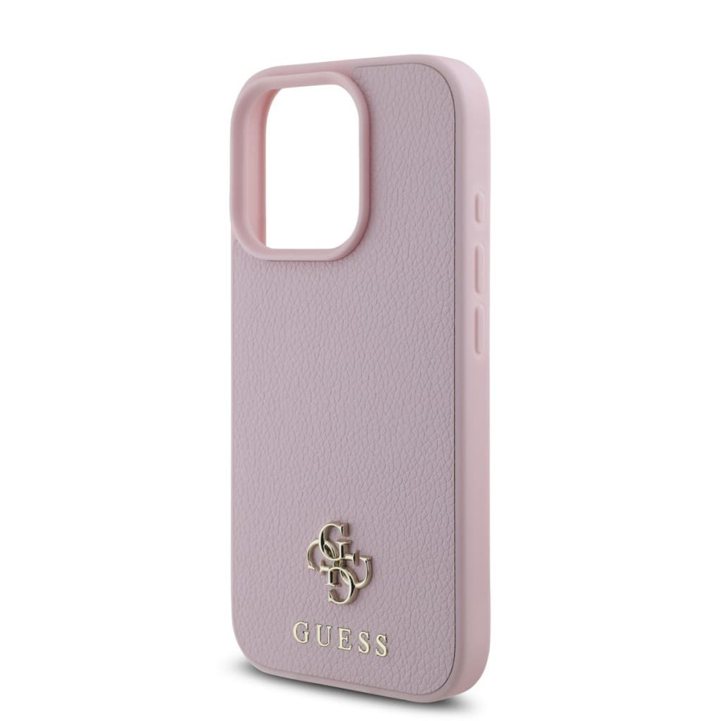 Zadní kryt Guess PU Grained 4G Small Metal Logo MagSafe pro iPhone 16 Pro Max Pink - náhled 4