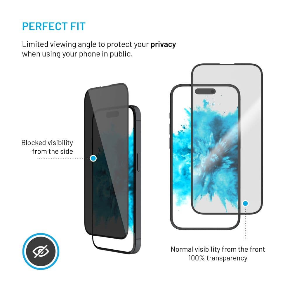 Ochranné tvrzené sklo FIXED Privacy Full-Cover pro Apple iPhone 16 Pro Max, lepení přes celý displej, černé - náhled 4