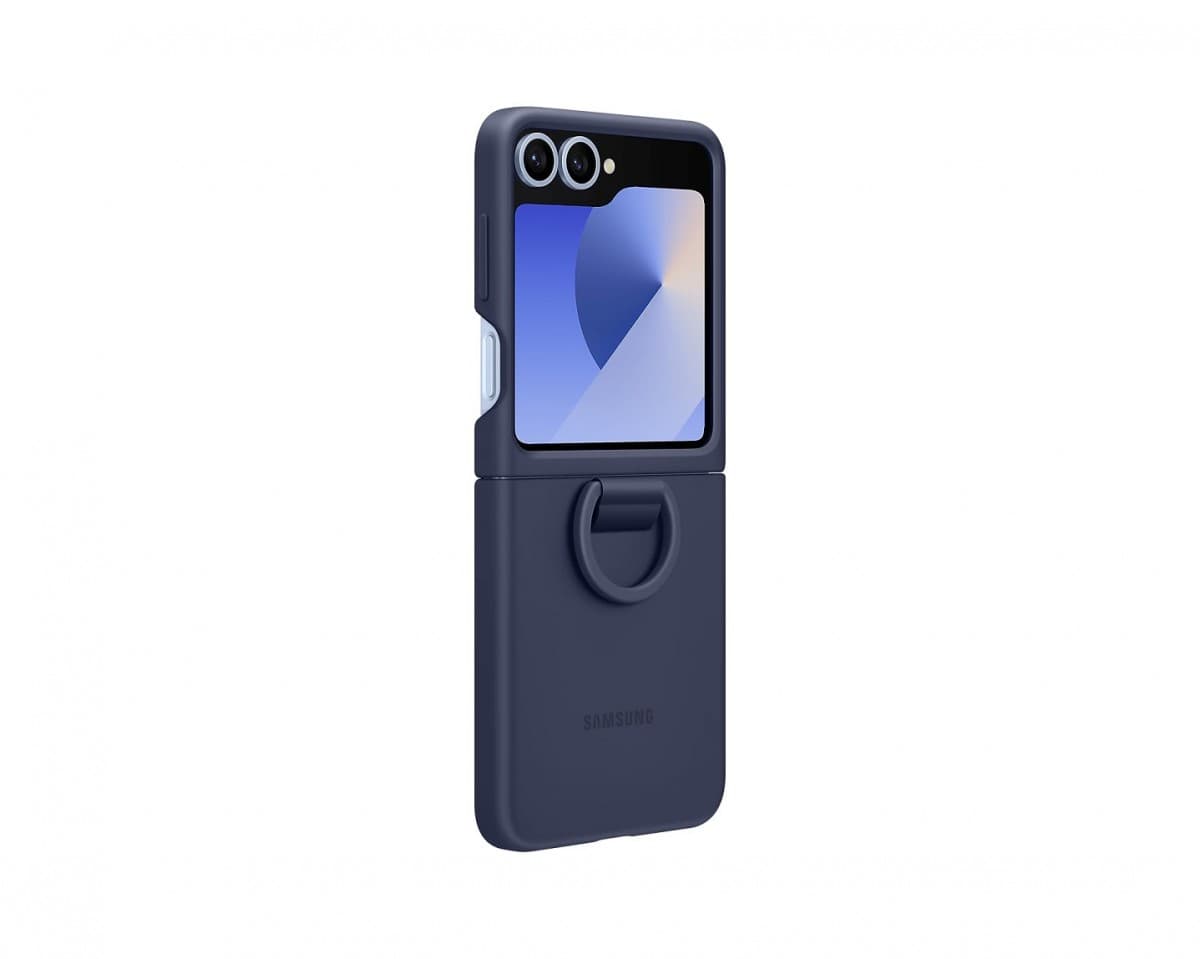 Zadní kryt EF-PF741TNE Samsung Silikonový s Kroužkem pro Galaxy Z Flip 6 Navy - náhled 4