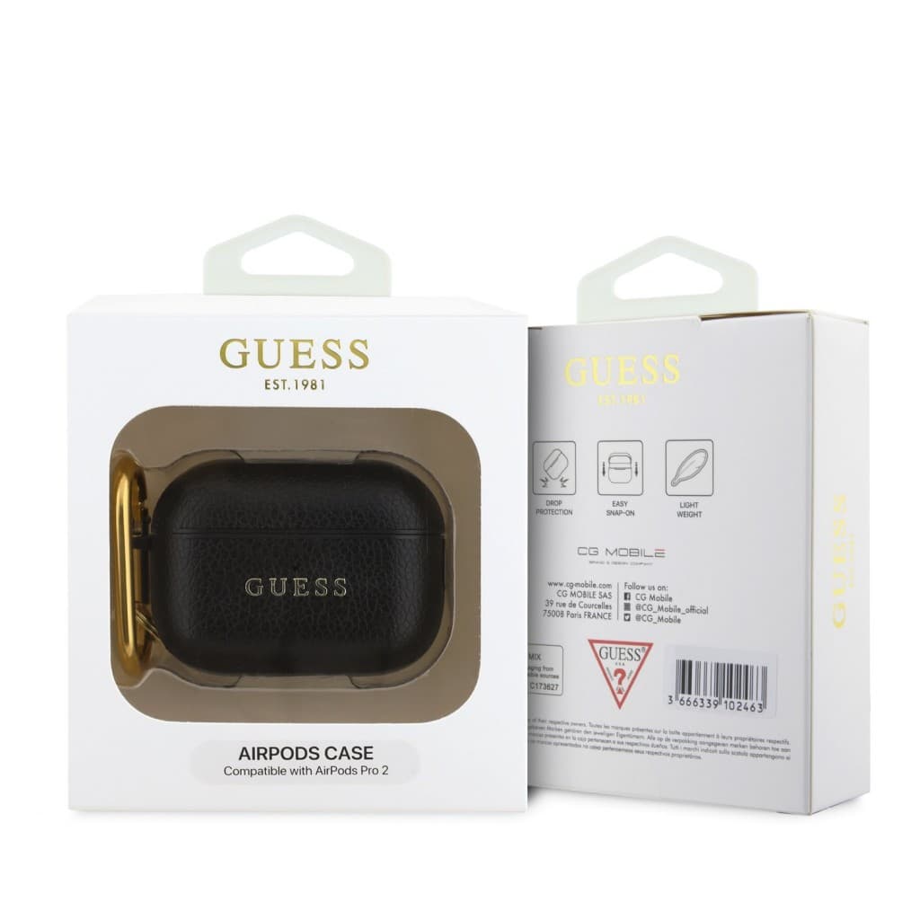 Pouzdro Guess PU Grained Classic Logo pro AirPods Pro 2 Black - náhled 4