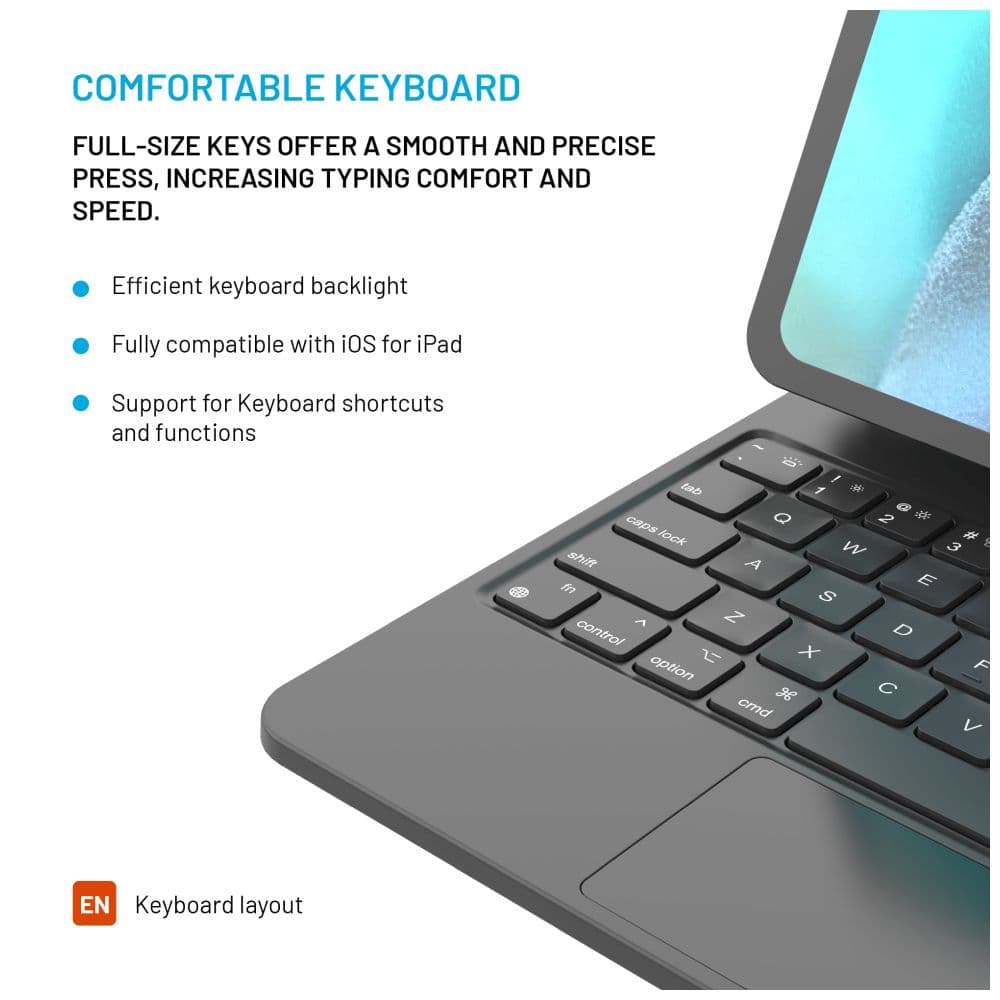 Pouzdro s bezdrátovou klávesnicí s magnetickým uchycením FIXED Typee pro Apple iPad Pro 11" M4 2024, EN, černé - náhled 4