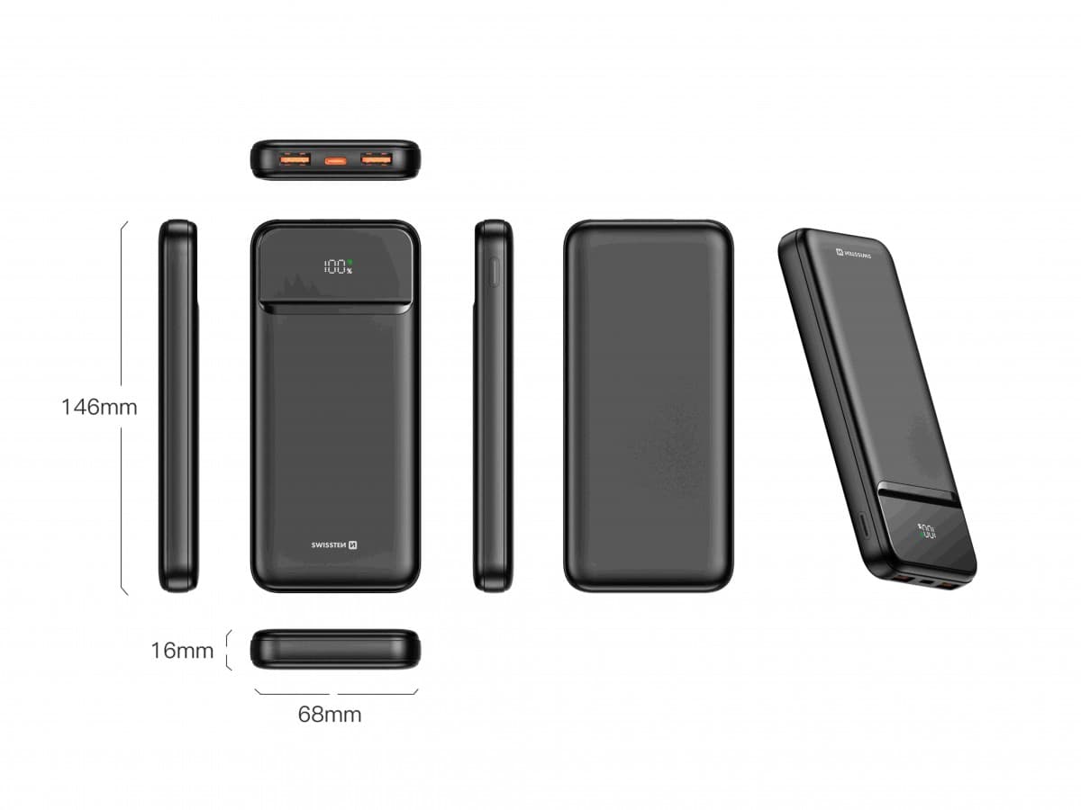 Powerbank Swissten 10000 mAh Power Line II černá - náhled 4