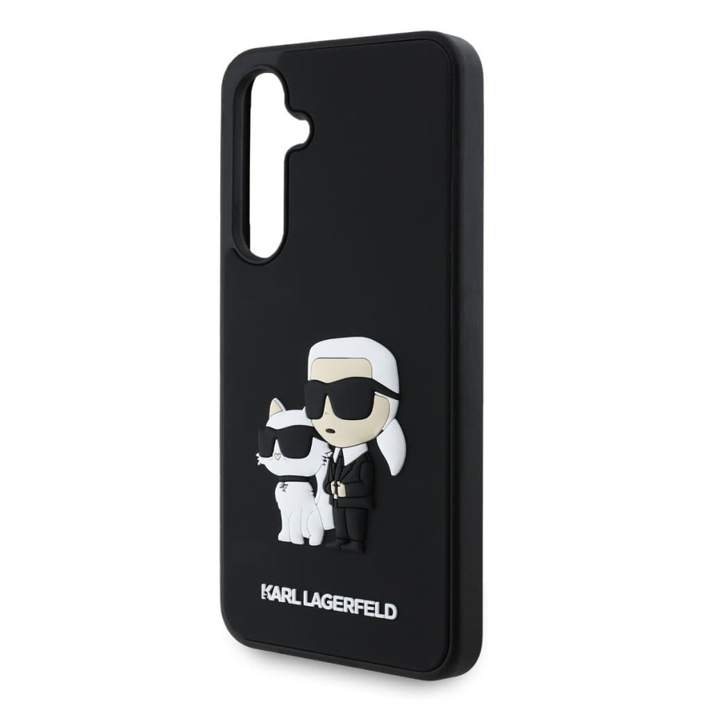 Zadní kryt Karl Lagerfeld 3D Rubber Karl and Choupette pro Samsung Galaxy S24 FE Black - náhled 4