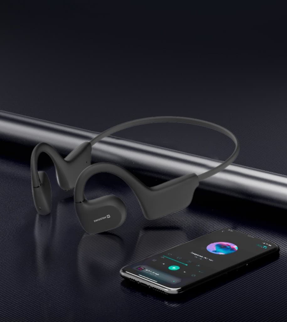 Sluchátka Bluetooth Swissten Gym Open Ear černá - náhled 4