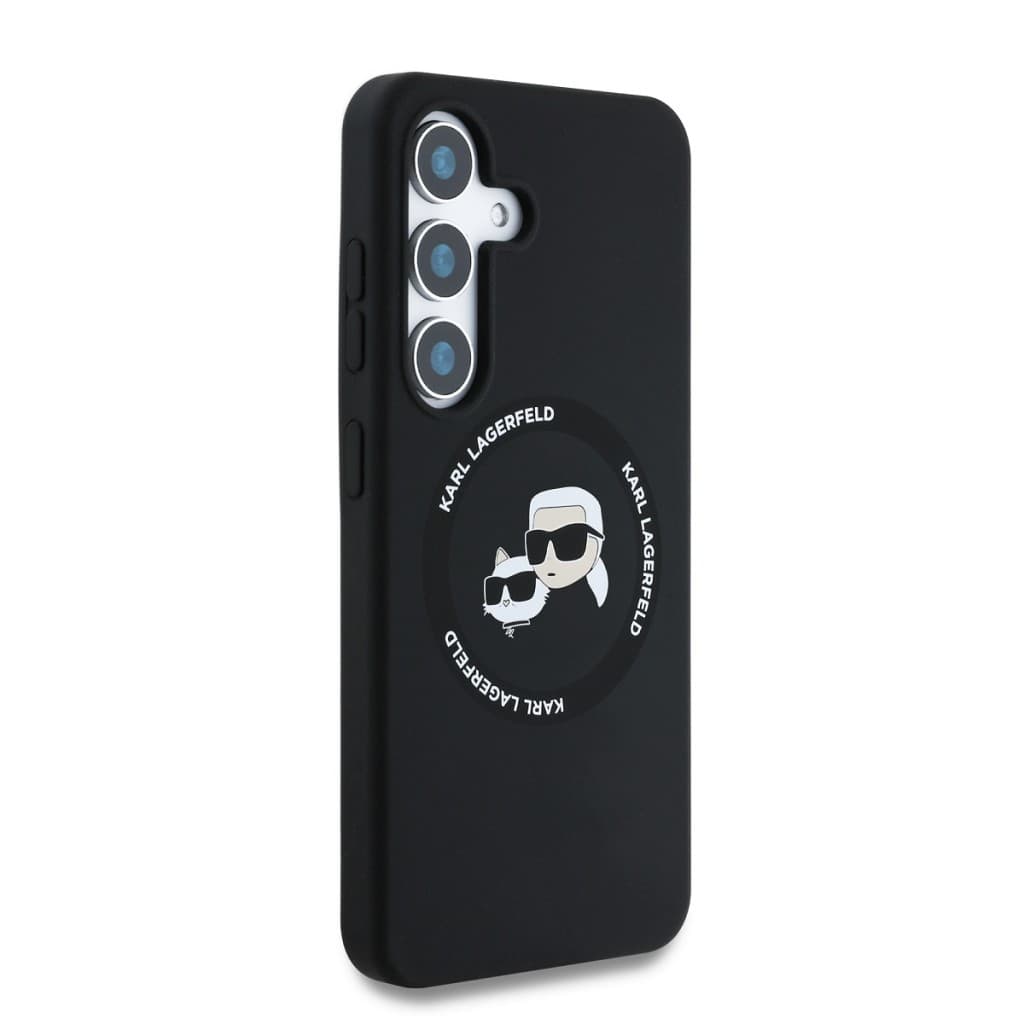Zadní kryt Karl Lagerfeld Liquid Silicone K&amp;CH Heads MagSafe Zadní Kryt pro Samsung Galaxy S25 Black - náhled 4