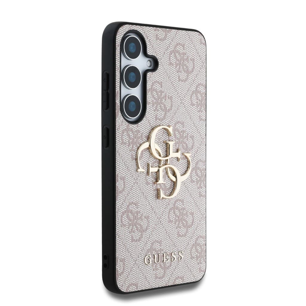 Zadní kryt Guess PU 4G Metal Logo pro Samsung Galaxy S25 Pink - náhled 4