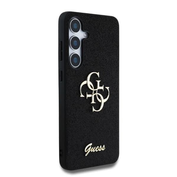 Zadní kryt Guess PU Fixed Glitter 4G Metal Logo pro Samsung Galaxy S25 Black - náhled 4