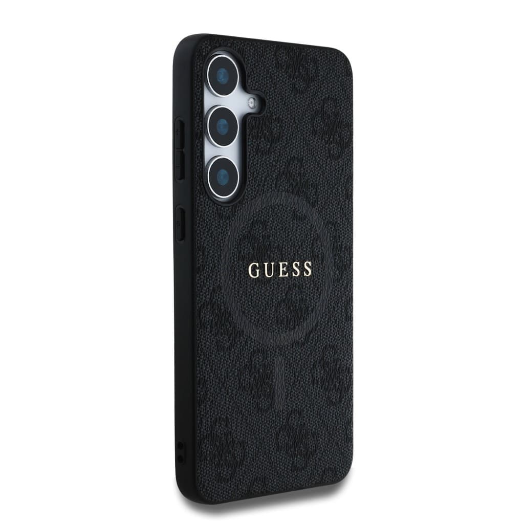 Zadní kryt Guess PU Leather 4G Colored Ring MagSafe pro Samsung Galaxy S25 Black - náhled 4