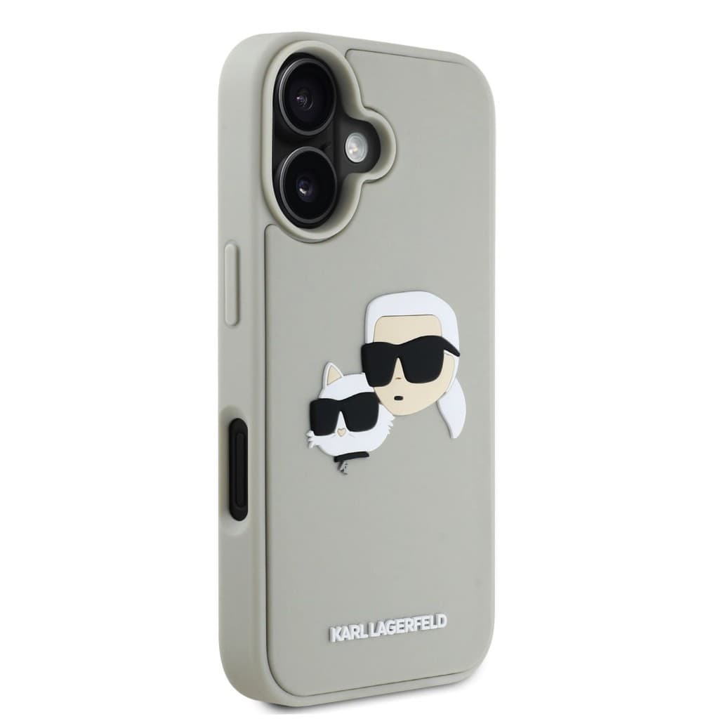Zadní kryt Karl Lagerfeld 3D Rubber Double Heads pro iPhone 16 Beige - náhled 4