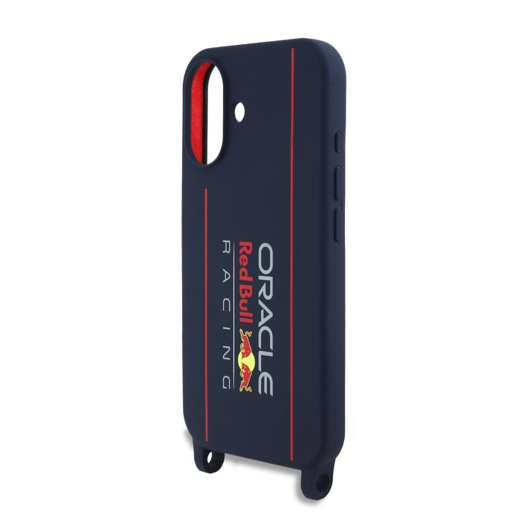Zadní kryt Red Bull Silicone Vertical Logo MagSafe  + Crossbody Popruh pro iPhone 16 Navy - náhled 4