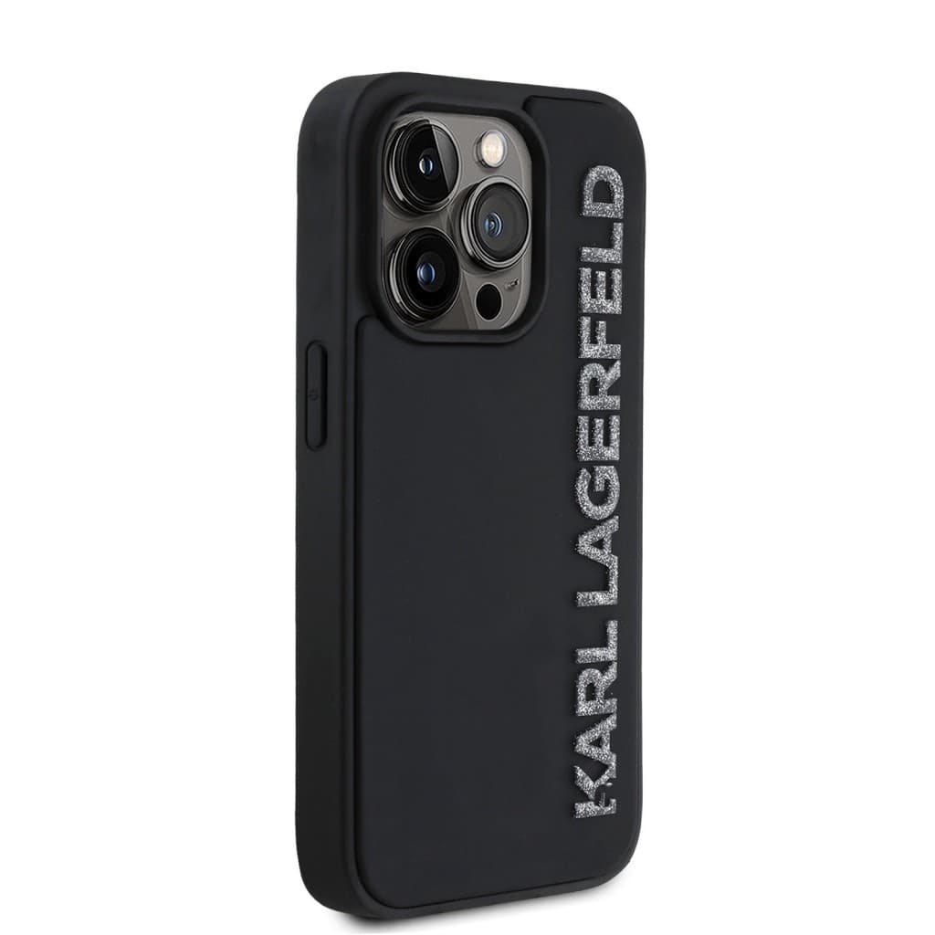 Zadní kryt Karl Lagerfeld 3D Rubber Glitter Logo pro iPhone 14 Pro Black - náhled 4