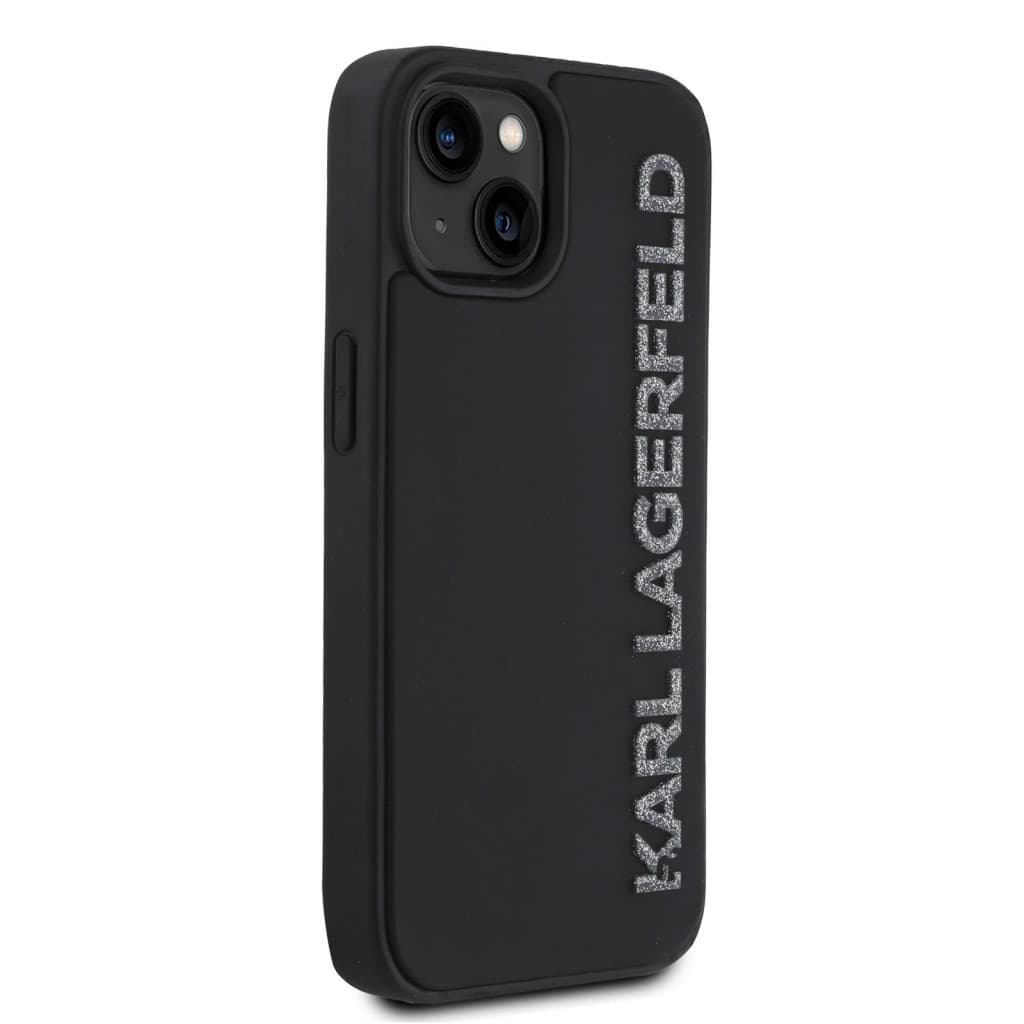 Zadní kryt Karl Lagerfeld 3D Rubber Glitter Logo pro iPhone 13 Black - náhled 4