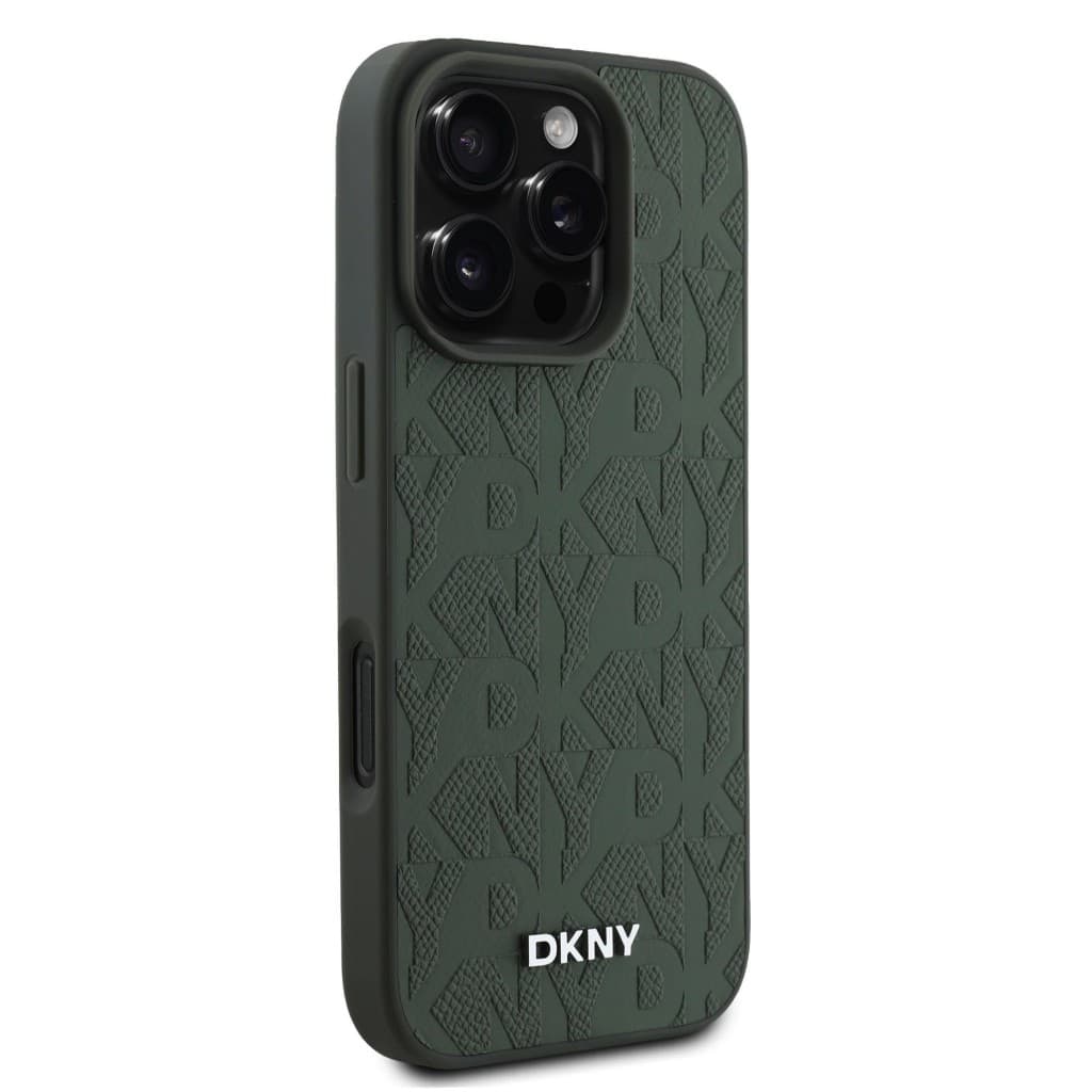 Zadní kryt DKNY PU Leather Grid Pattern Magsafe pro iPhone 16 Pro Green - náhled 4