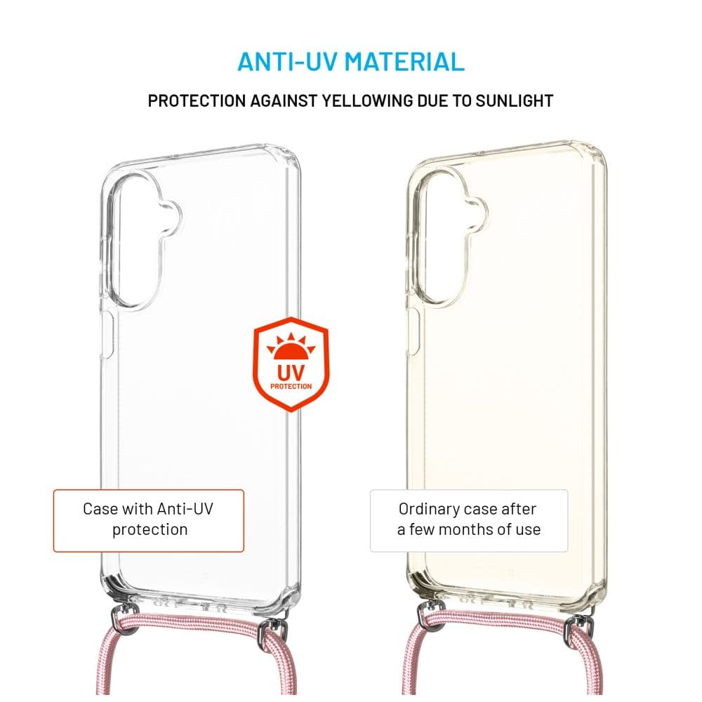 Zadní kryt FIXED Pure Neck s odnímatelnou růžovou šňůrkou na krk pro Samsung Galaxy A26 5G - náhled 4