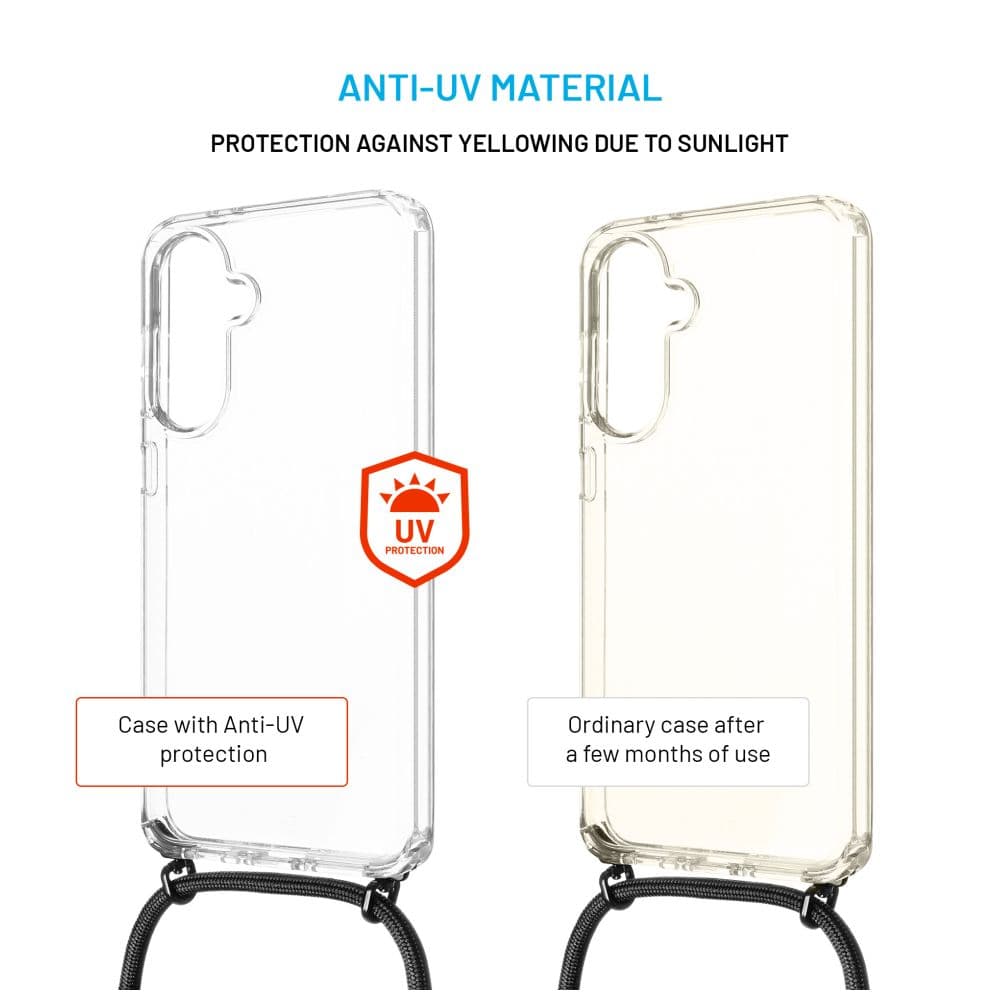 Zadní kryt FIXED Pure Neck s odnímatelnou černou šňůrkou na krk pro Samsung Galaxy A36 5G - náhled 4