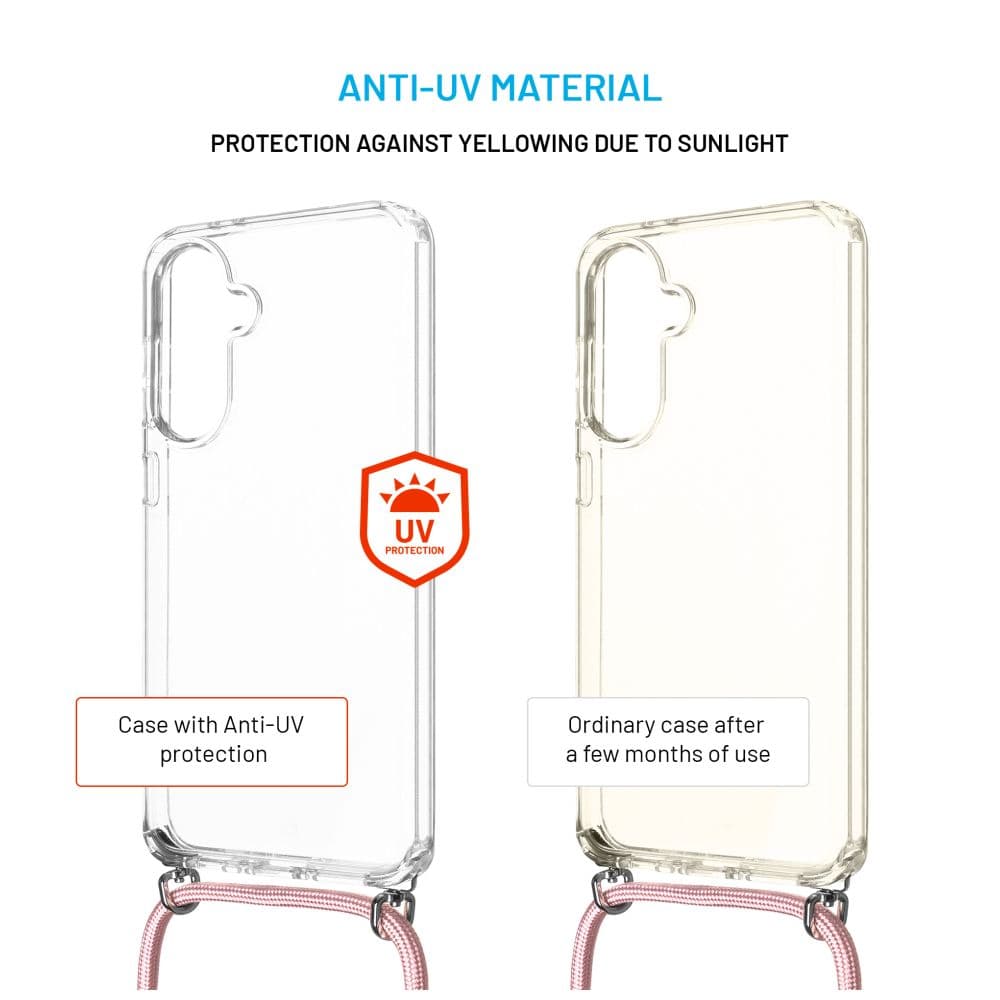 Zadní kryt FIXED Pure Neck s odnímatelnou růžovou šňůrkou na krk pro Samsung Galaxy A36 5G - náhled 4