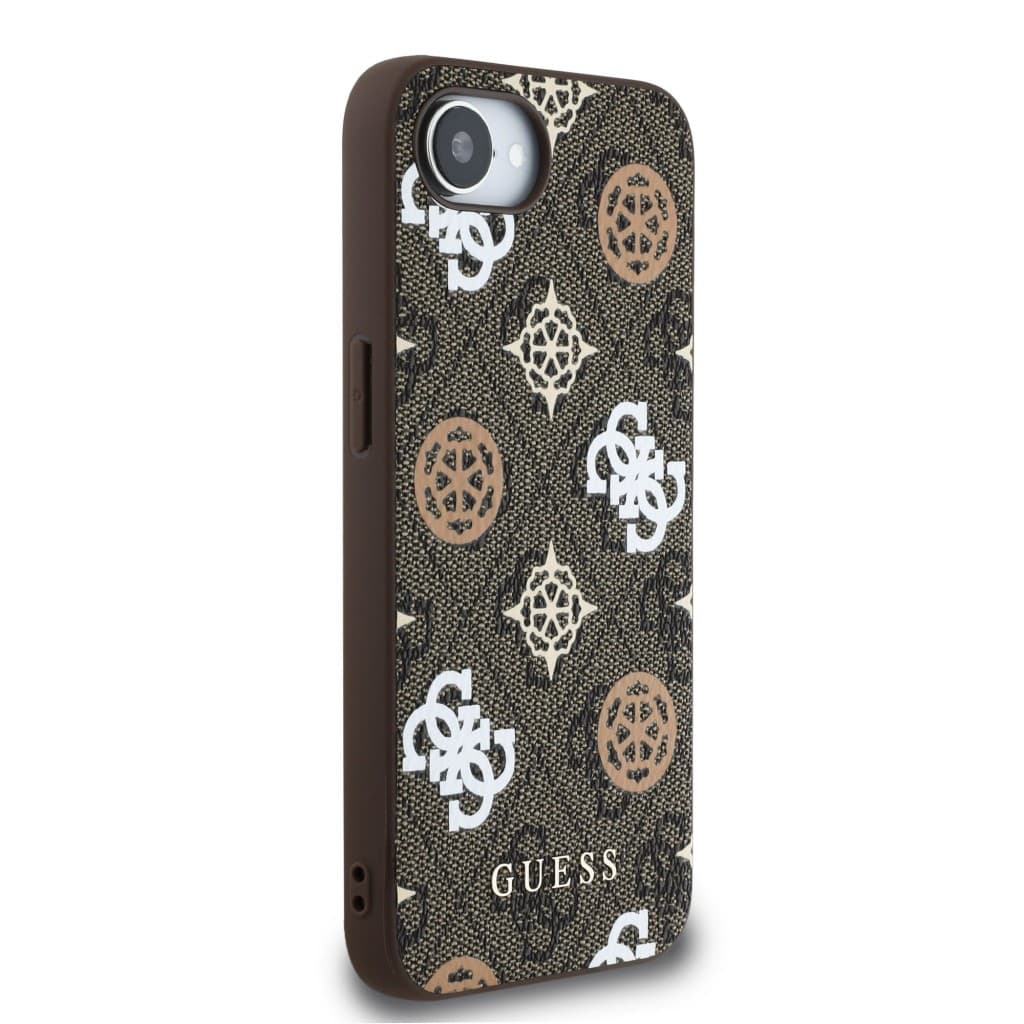 Zadní kryt Guess PU 4G Peony MagSafe pro iPhone 16e Brown - náhled 4