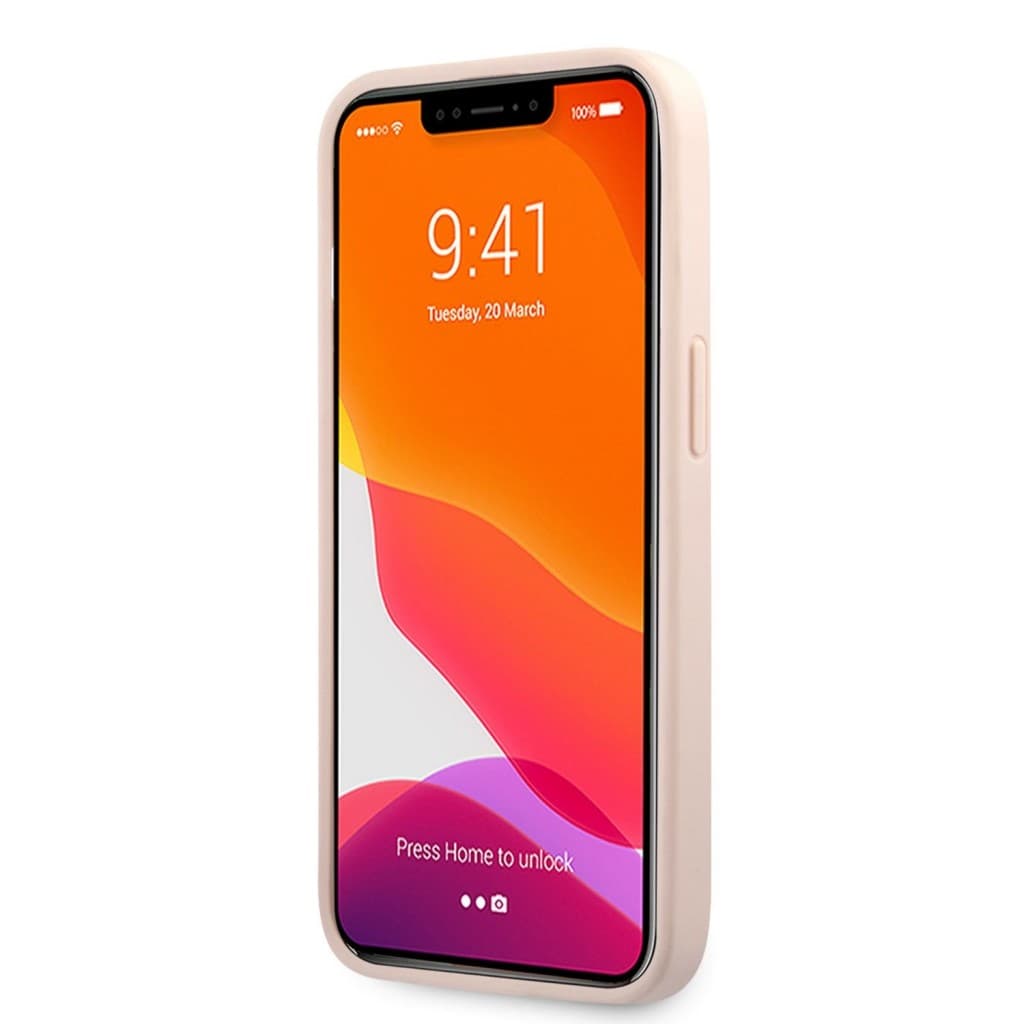Guess PU 4G Metal Logo Zadní Kryt pro iPhone 13 Pro Pink - náhled 4