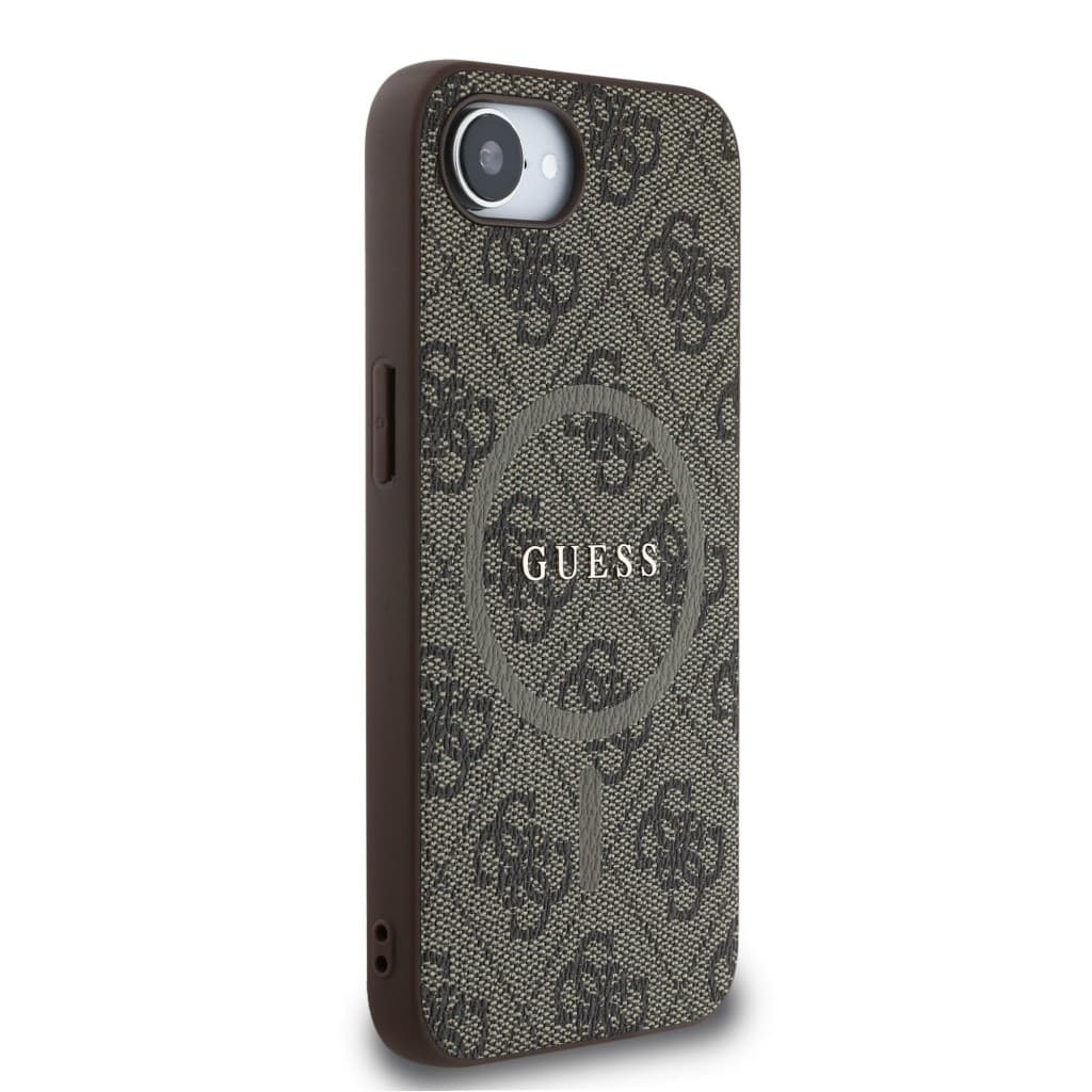 Zadní kryt Guess PU Leather 4G Colored Ring MagSafe pro iPhone 16e Brown - náhled 4