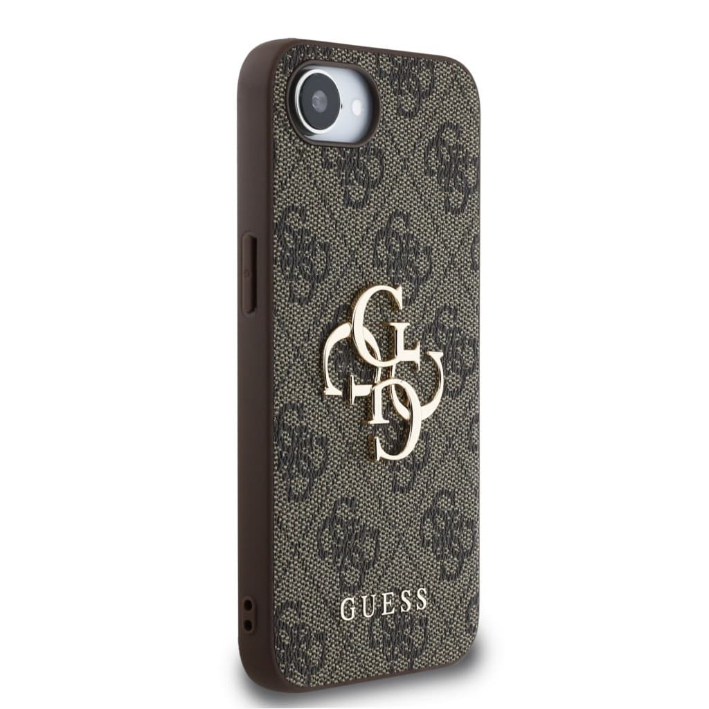 Zadní kryt Guess PU 4G Metal Logo pro iPhone 16e Brown - náhled 4
