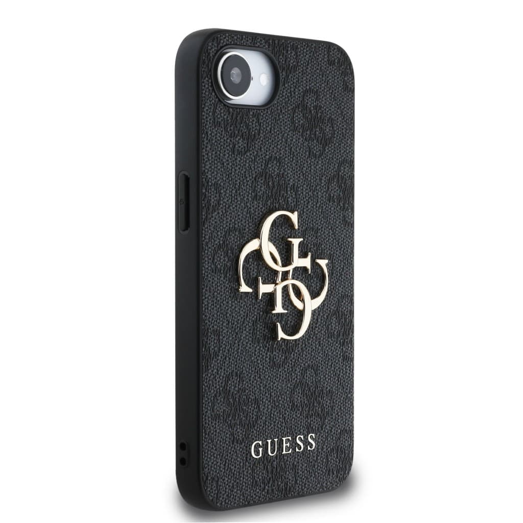 Zadní kryt Guess PU 4G Metal Logo pro iPhone 16e Grey - náhled 4