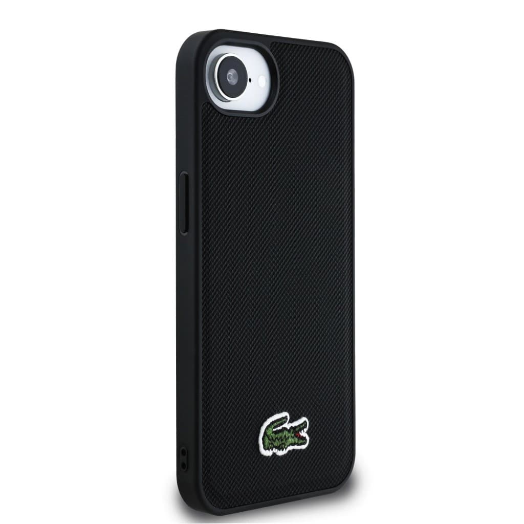 Zadní kryt Lacoste Iconic Petit Pique Woven Logo MagSafe pro iPhone 16e Black - náhled 4