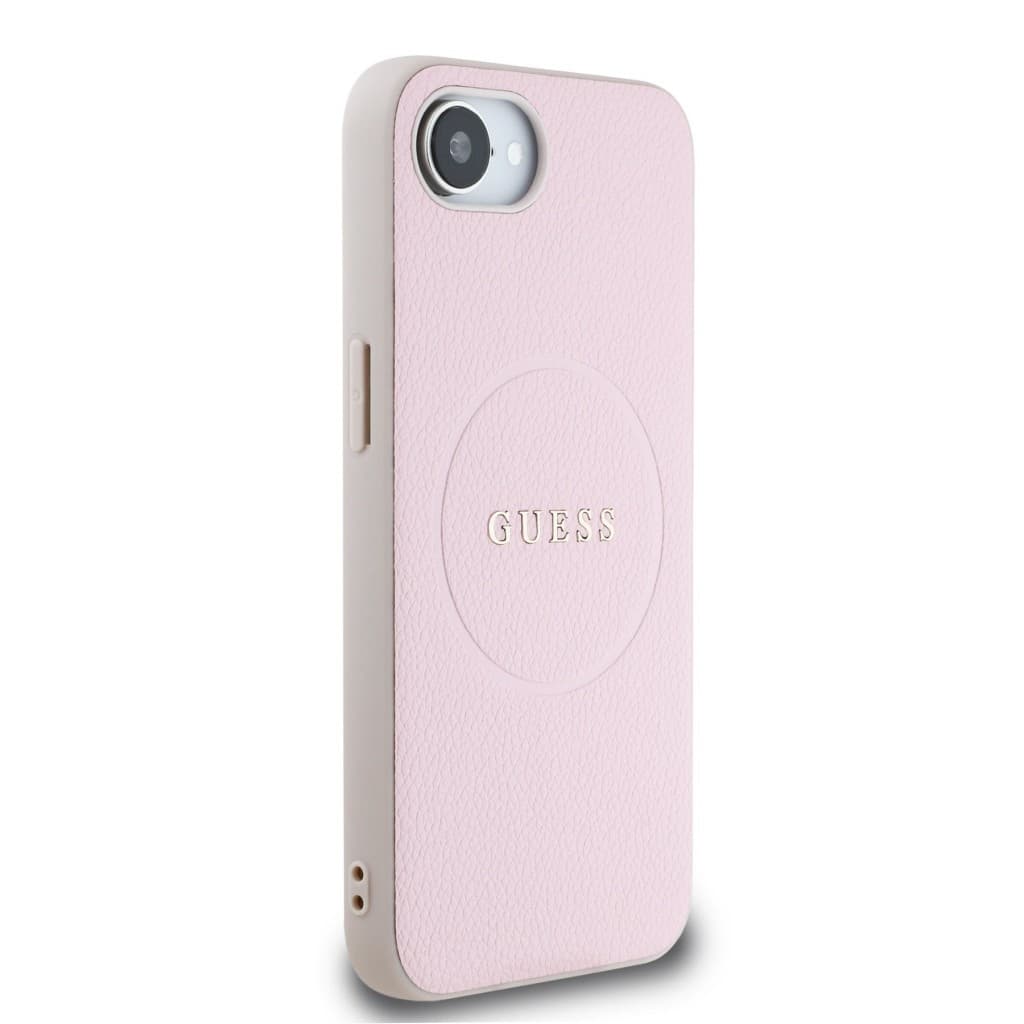 Zadní kryt Guess PU Grained Classic Logo MagSafe pro iPhone 16e Pink - náhled 4