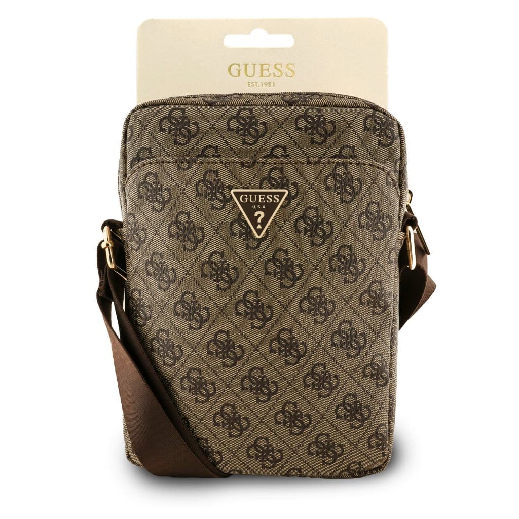 Kabelka Guess PU 4G Triangle Logo 8" Brown - náhled 4