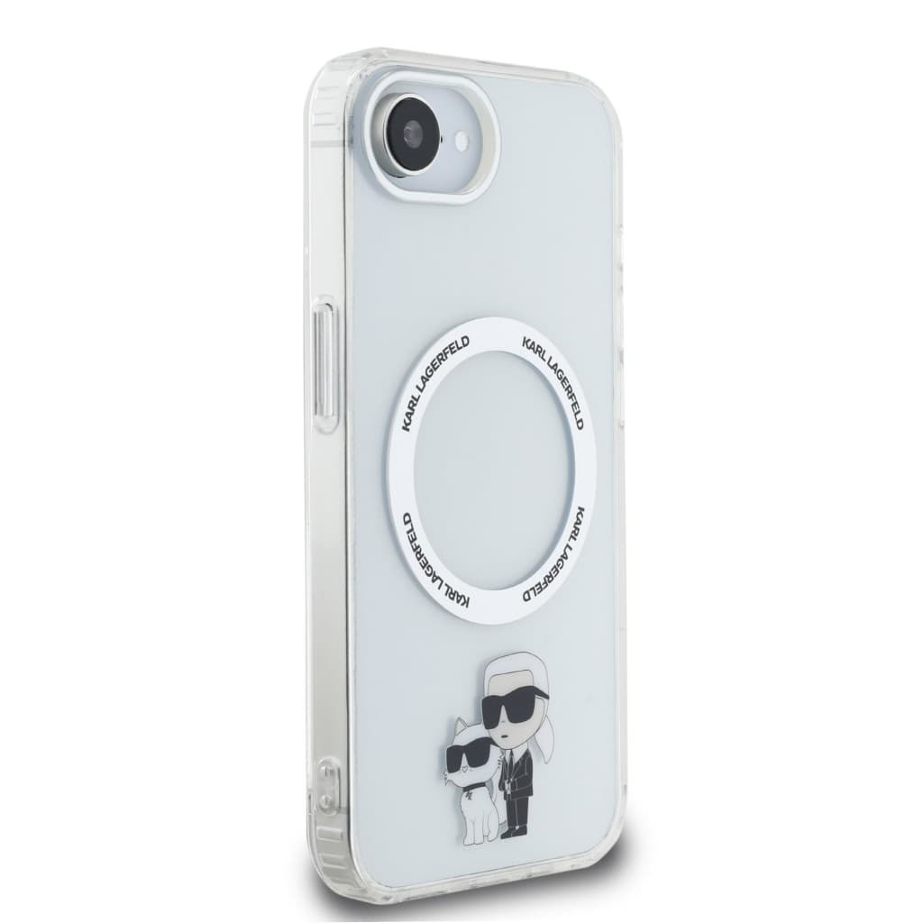 Zadní kryt Karl Lagerfeld IML Karl and Choupette MagSafe pro iPhone 16e Transparent - náhled 4