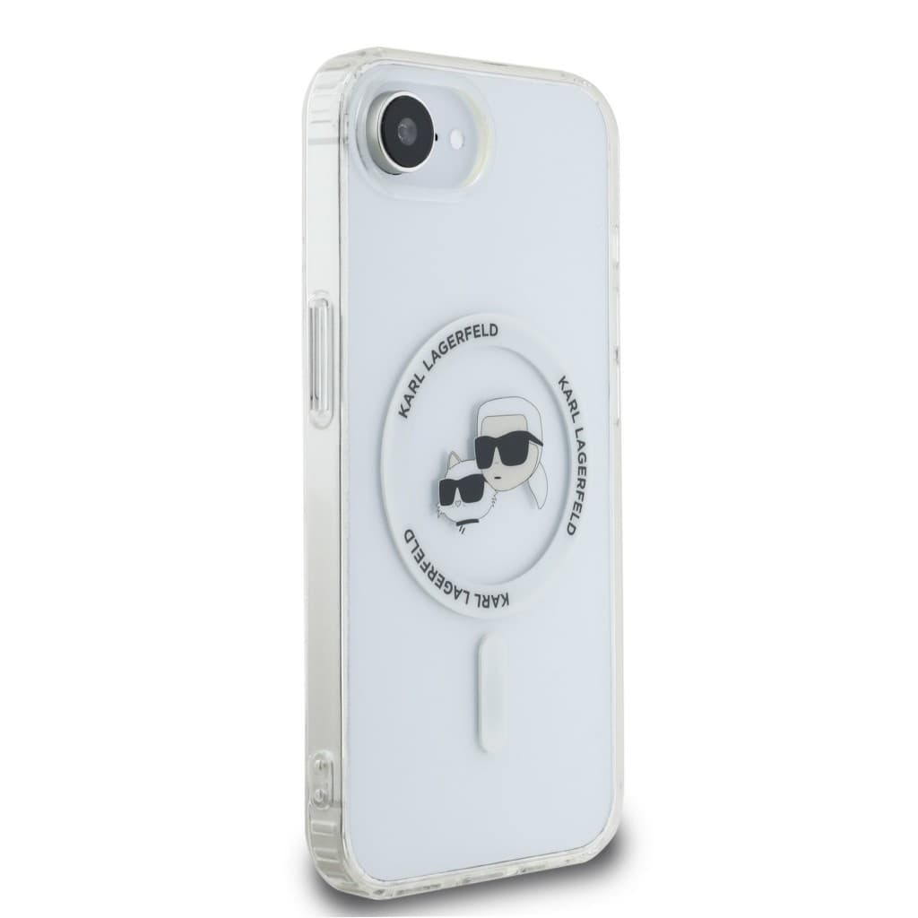 Zadní kryt Karl Lagerfeld IML K&amp;CH Heads Metal Frame MagSafe pro iPhone 16e Transparent - náhled 4