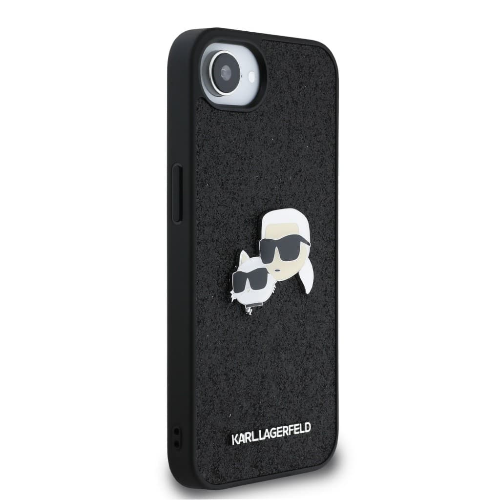 Zadní kryt Karl Lagerfeld Fixed Glitter Metal K&amp;CH pro iPhone 16e Black - náhled 4