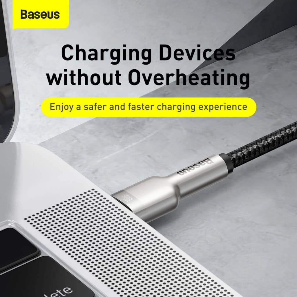 Datový kabel Baseus Cafule Metal Series USB-C - USB-C 100W 1m Black - náhled 4