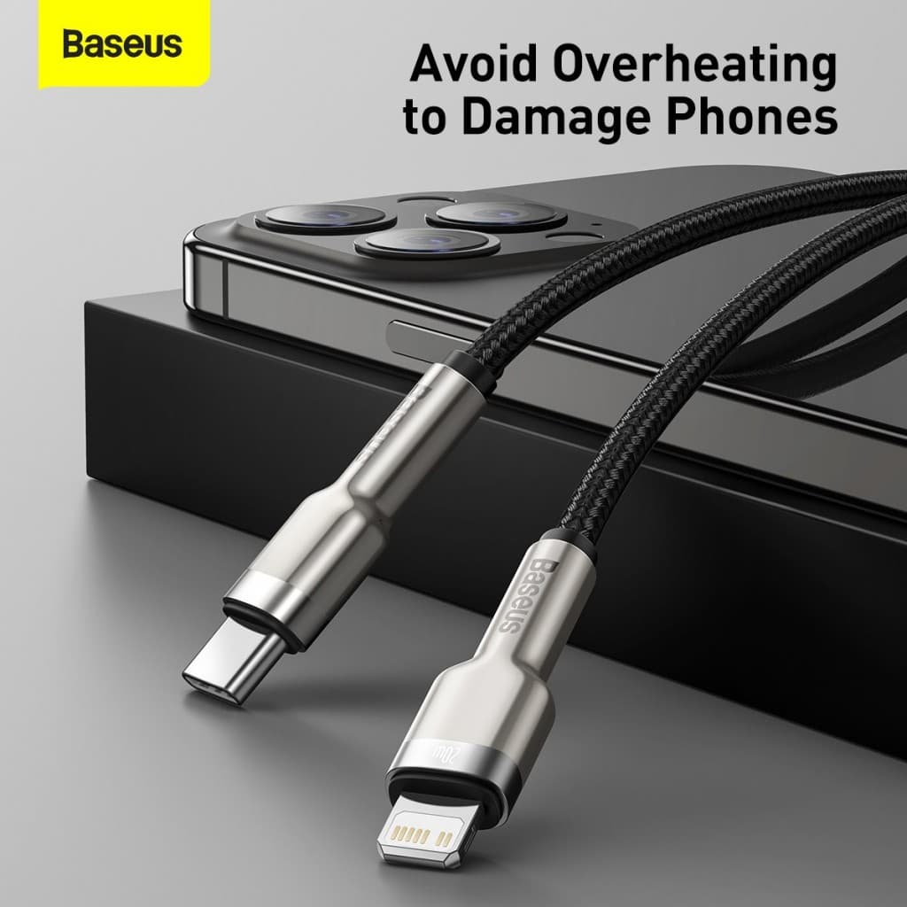 Datový kabel Baseus Cafule Metal Series USB-C - Lightning 20W 2m Black - náhled 4