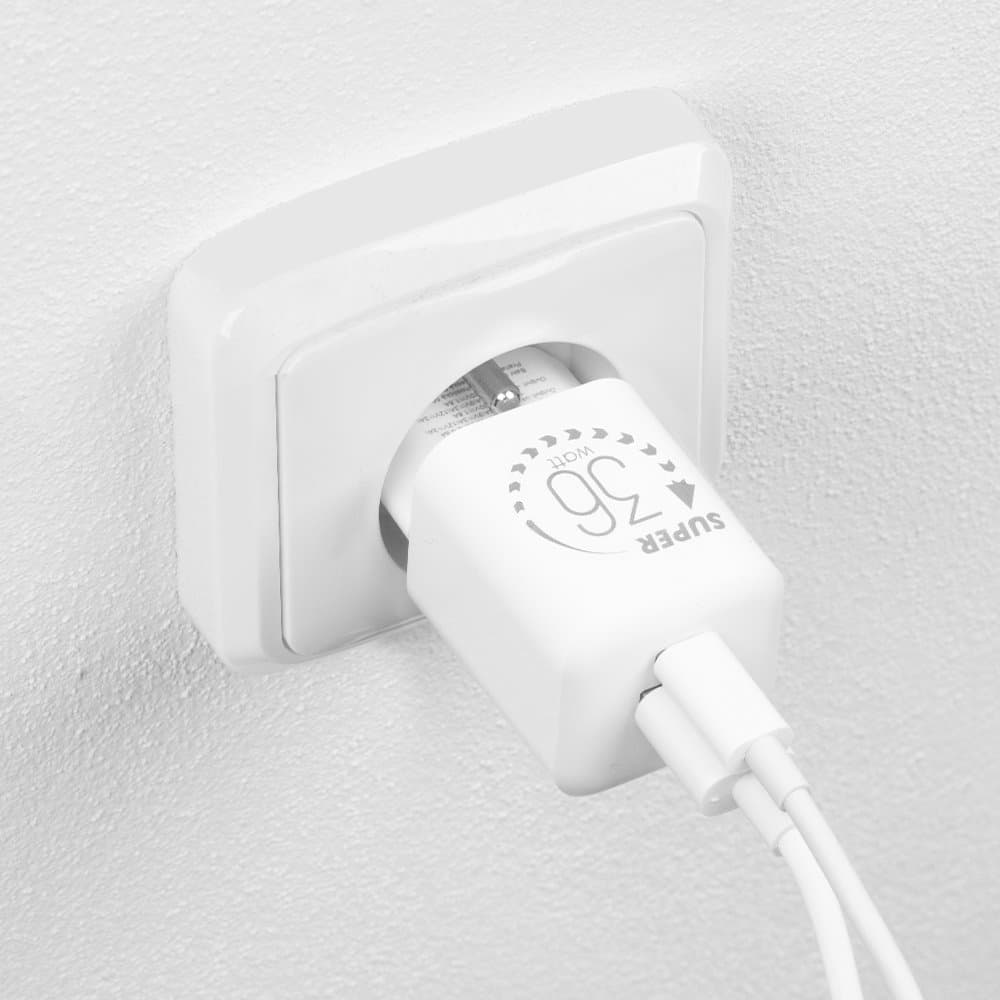 Adaptér OBAL:ME GaN USB-A + USB-C 36W White - náhled 4