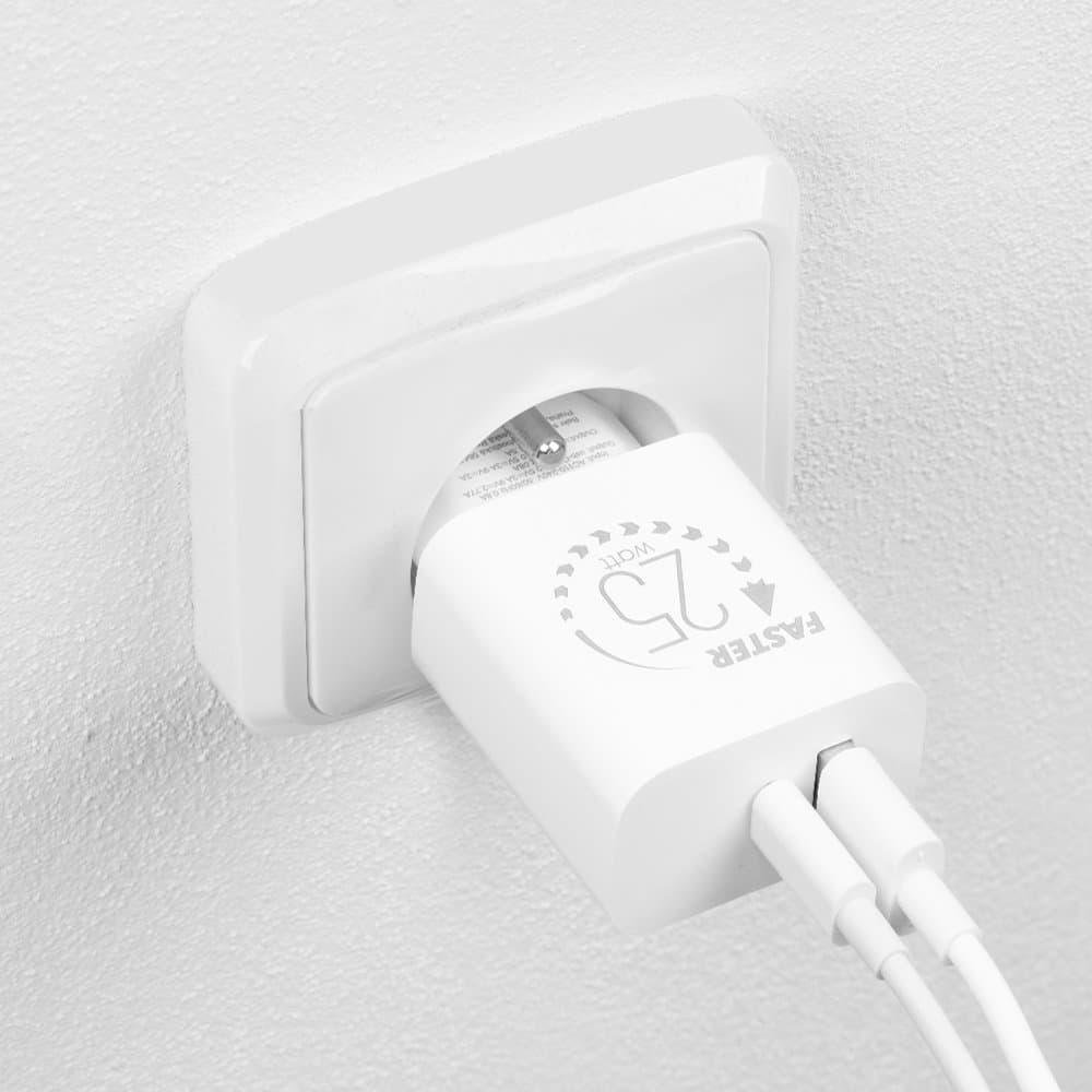 Adaptér OBAL:ME USB-A + USB-C 25W White - náhled 4