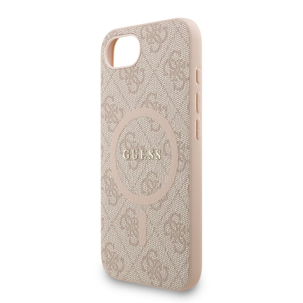 Zadní kryt Guess PU Leather 4G Colored Ring Strap MagSafe pro iPhone 16e Pink - náhled 4