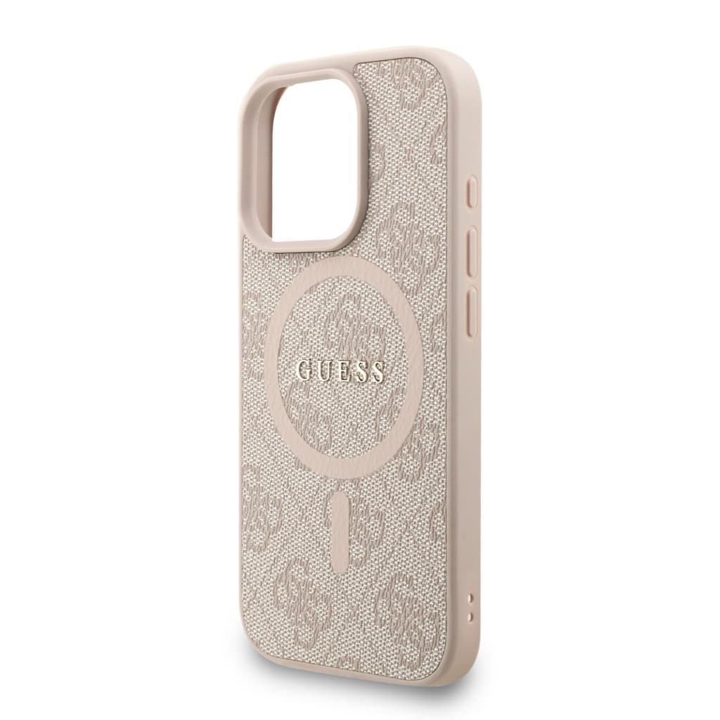 Zadní kryt Guess PU Leather 4G Colored Ring Strap MagSafe pro iPhone 16 Pro Max Pink - náhled 4
