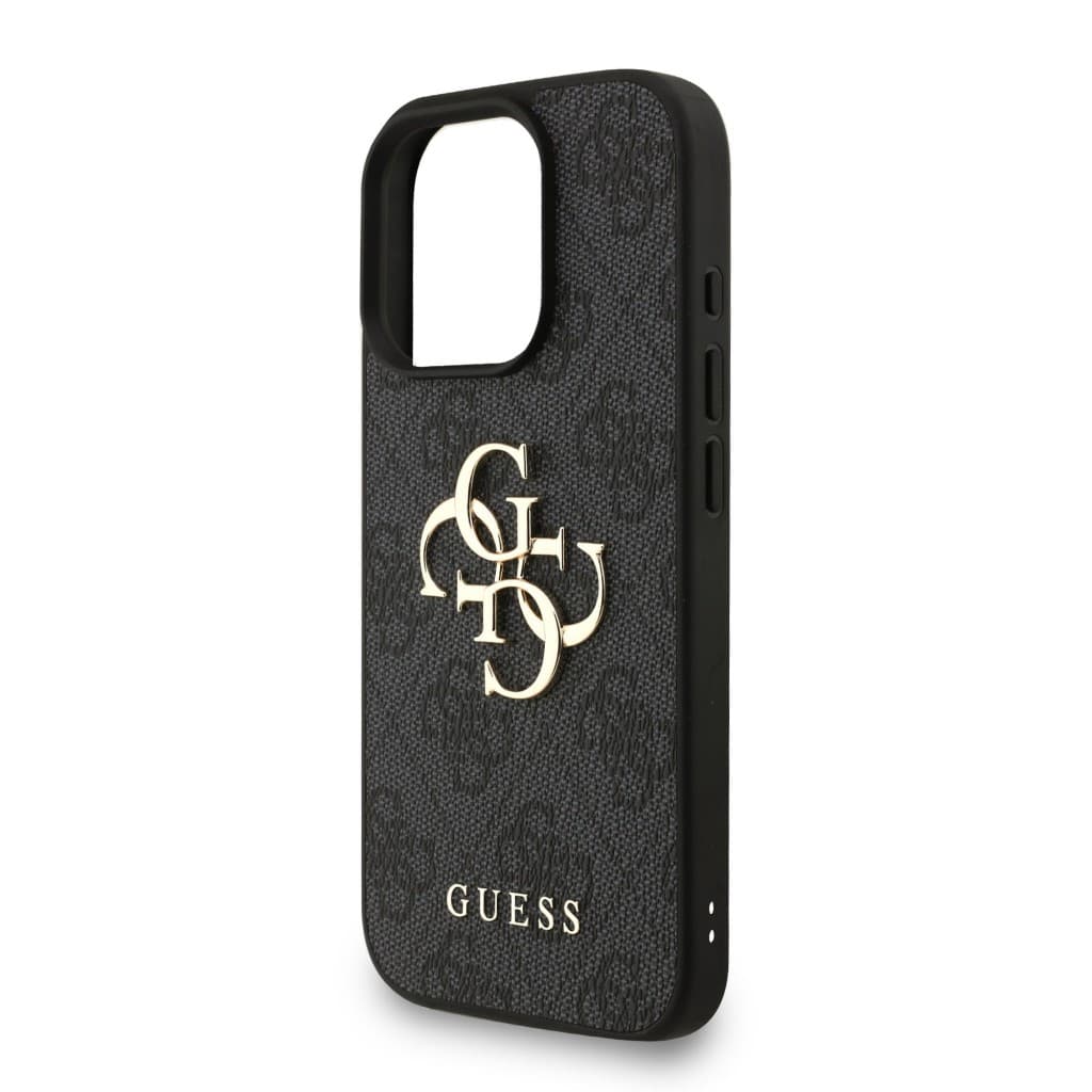 Zadní kryt Guess PU 4G Metal Logo Strap pro iPhone 16 Pro Max Black - náhled 4