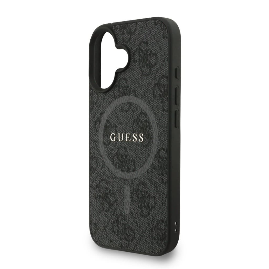 Zadní kryt Guess PU Leather 4G Colored Ring Strap MagSafe pro iPhone 16 Black - náhled 4