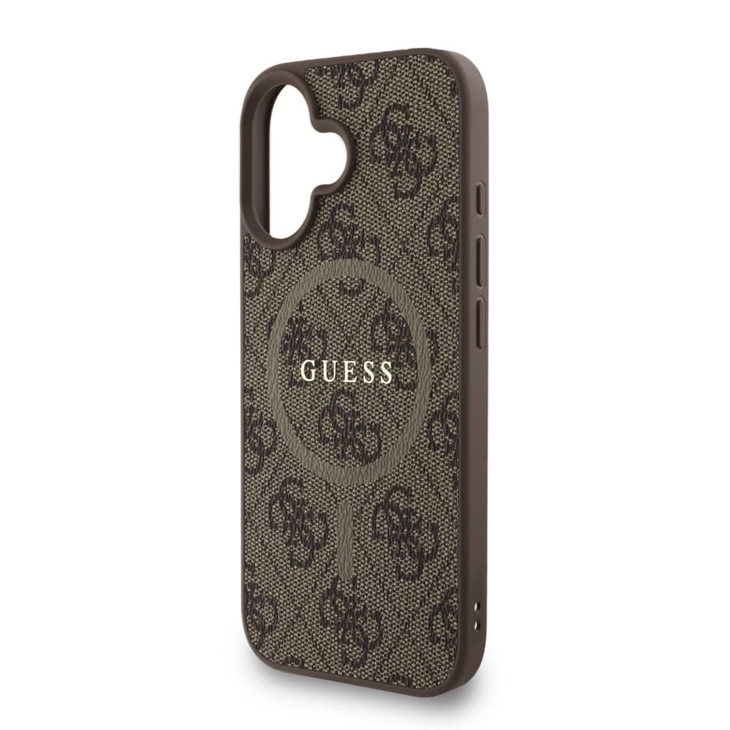 Zadní kryt Guess PU Leather 4G Colored Ring Strap MagSafe pro iPhone 16 Brown - náhled 4