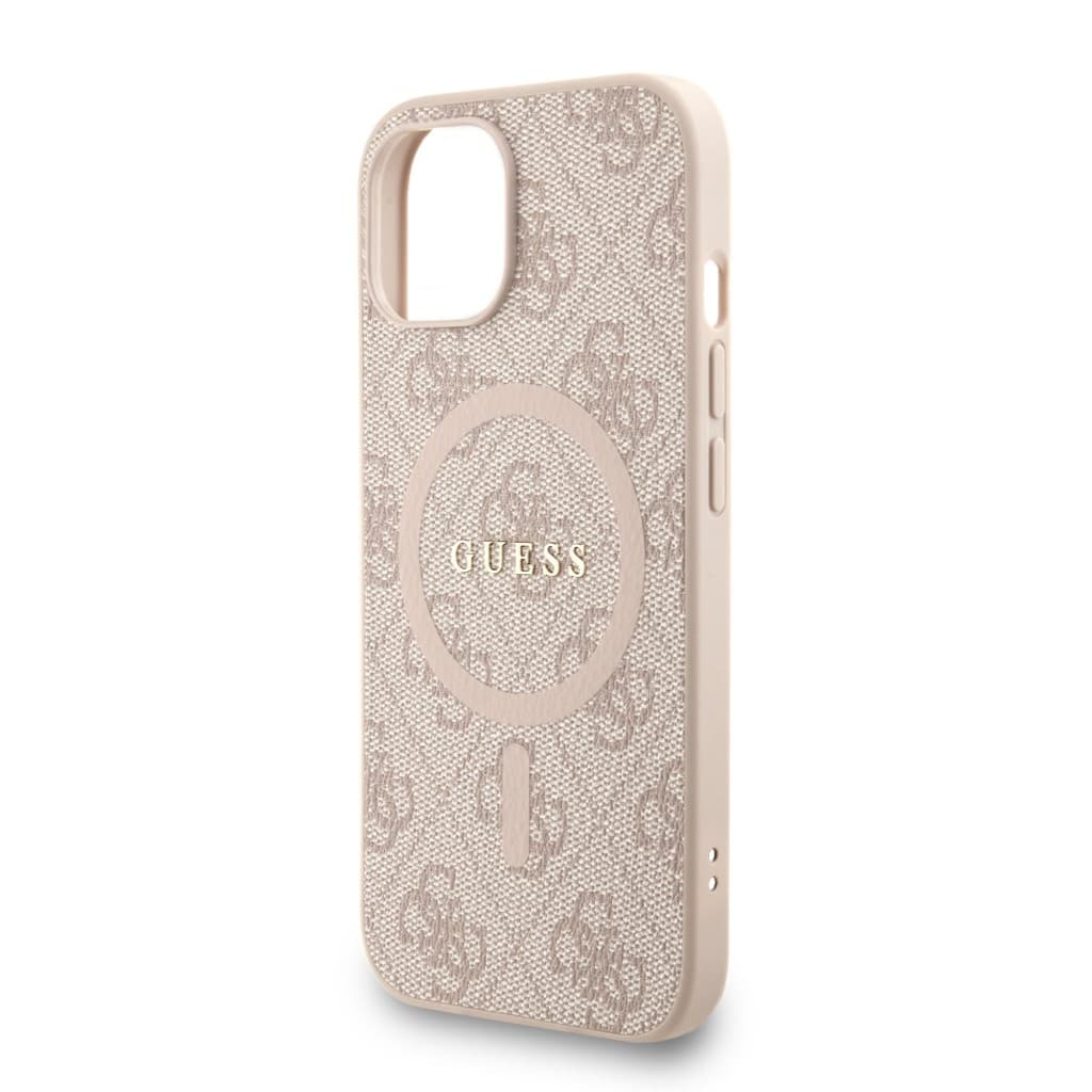 Zadní kryt Guess PU Leather 4G Colored Ring Strap MagSafe pro iPhone 13 Pink - náhled 4