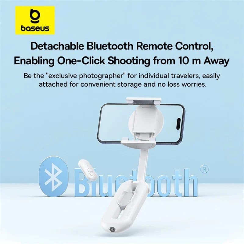Selfie tyč Baseus TechShot Series Dual-Support Moon White - náhled 4
