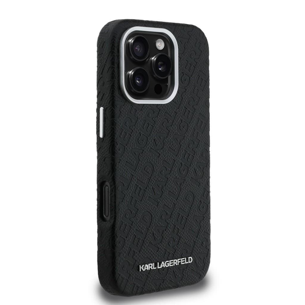 Zadní kryt Karl Lagerfeld Grained PU Repeated Logo MagSafe pro iPhone 16 Pro Max Black - náhled 4