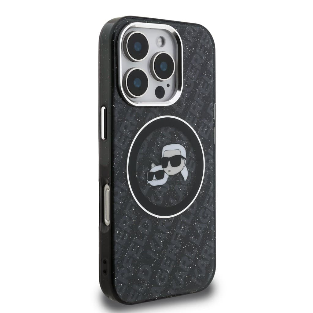 Zadní kryt Karl Lagerfeld IML K&amp;CH Heads Repeated Logo MagSafe pro iPhone 16 Pro Black - náhled 4