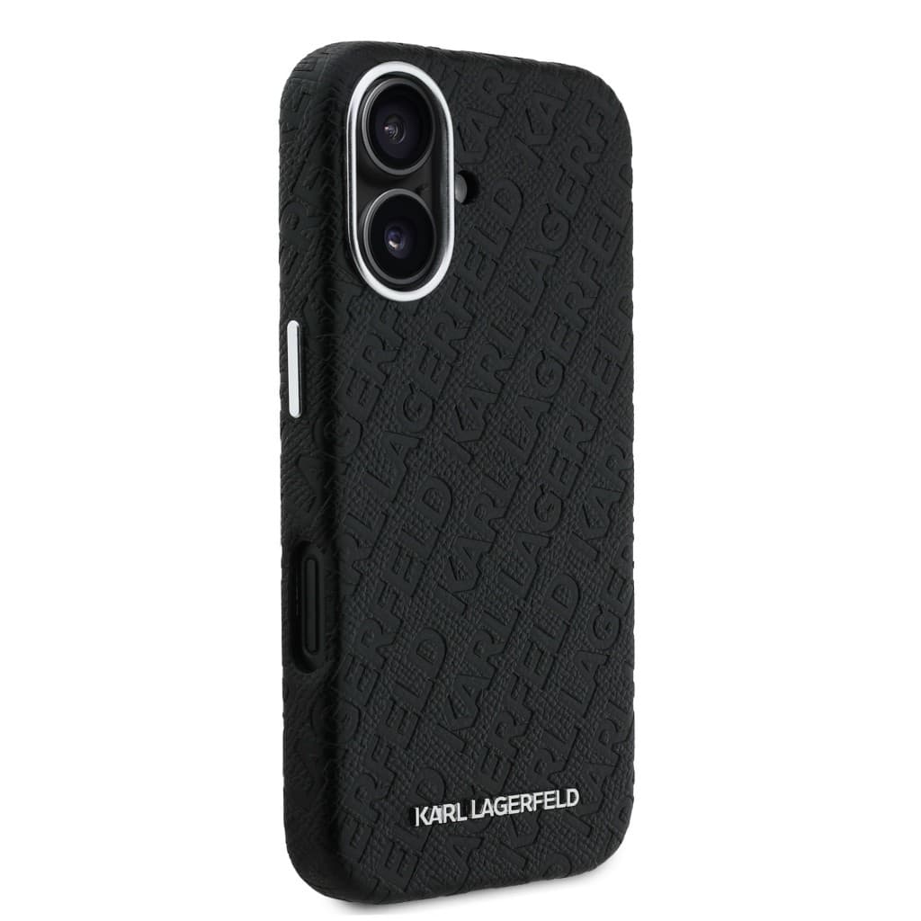 Zadní kryt Karl Lagerfeld Grained PU Repeated Logo MagSafe pro iPhone 16 Black - náhled 4
